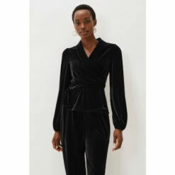 Phase Eight Black Florentine Velvet Co-ord Top