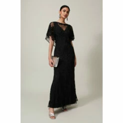 Phase Eight Black Noelle Tapework Maxi Dress