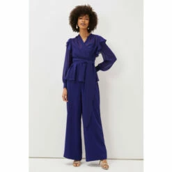 Phase Eight Purple Avril Frill Wrap Co-Ord Top