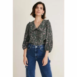 Phase Eight Grey Marble Collar Blouse