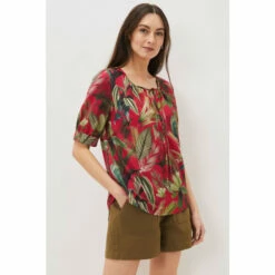 Phase Eight Pink Antonia Tropical Print Top