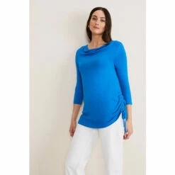 Phase Eight Blue Jazmin Ruched Side Top