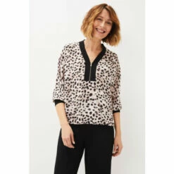 Phase Eight Calla Black Leopard Print Blouse