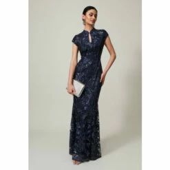 Phase Eight Sofia Embroidered Black Sequin Dress