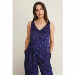 Phase Eight Purple Coletta Leopard Print Top