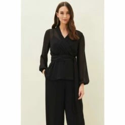 Phase Eight Black Florentine Co-ord Wrap Top