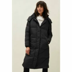 Phase Eight Black Shona Midi Quilted Puffer Coat
