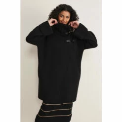 Phase Eight Seama Buckle Trim Knit Black Coat