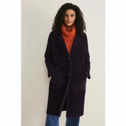 Phase Eight Purple Floressa Fluffy Knit Coat
