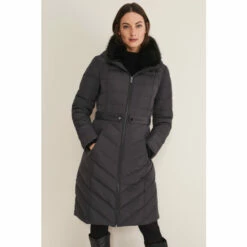 Phase Eight Grey Bobbie Midi Puffer Jacket