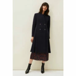 Phase Eight Blue Evie-Rose Fit & Flare Wool Coat
