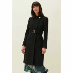 Phase Eight Black Susie Stand Up Collar Coat