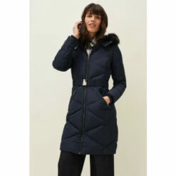 Phase Eight Blue Remi Diamond Maxi Puffer Coat