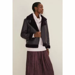 Phase Eight Purple Kya Aviator Style Jacket