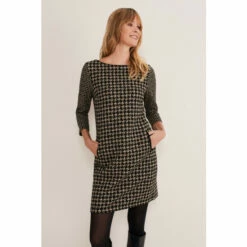 Phase Eight Lenia Check Black Dress