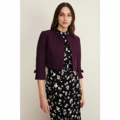 Phase Eight Purple Zoelle Bow Jacket