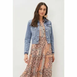 Phase Eight Blue Caitlin Cropped Denim Jacket