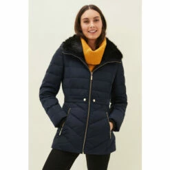Phase Eight Blue Bobbie Short Puffer Coat