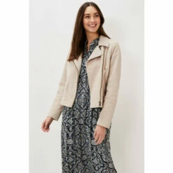 Phase Eight Cream Kailey Suede Jacket