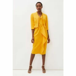 Phase Eight Rosalyn Yellow Fluted Sleeve Occasion Jacket