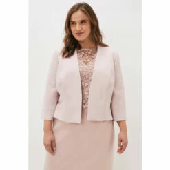 Phase Eight Pink Mariposa Peplum Hem Occasion Jacket