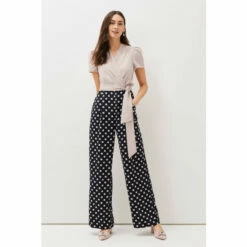 Phase Eight Blue Eloise Spot Print Wide Leg Jumpsuit