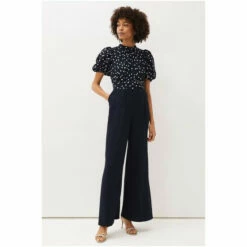 Phase Eight Blue Paulina Puff Sleeve Jumpsuit