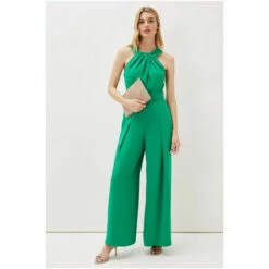 Phase Eight Green Orla Twist Neck Jumpsuit