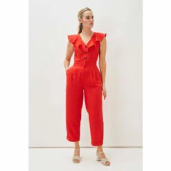 Phase Eight Red Jamilla Linen Jumpsuit