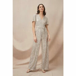 Phase Eight Silver Alessandra Sequin Embellished Jumpsuit