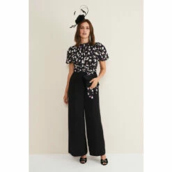Phase Eight Natural Paulina Puff Sleeve Animal Jumpsuit