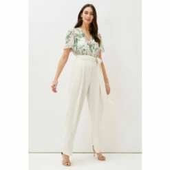 Phase Eight Cream Dani Floral Print Wide Leg Jumpsuit