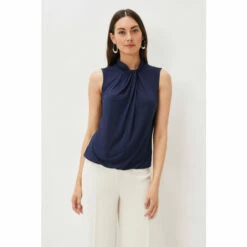 Phase Eight Blue Reign Twist Neck Jersey Top