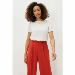 Phase Eight Cream Huntly Stitch Detail T-Shirt