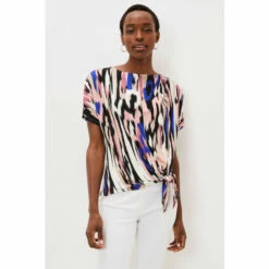 Phase Eight Caitlyn Black Ikat Print Top