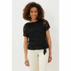 Phase Eight Black Jo Jo Shell Burnout Top