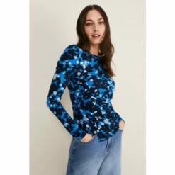 Phase Eight Blue Niya Floral Print Top