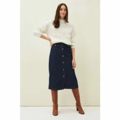 Phase Eight Blue Jessa Denim Midi Pencil Skirt