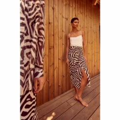 Phase Eight Natural Isabelle Zebra Skirt