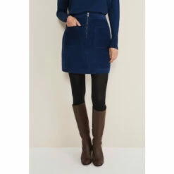 Phase Eight Blue Kennedy Corduroy Mini Skirt