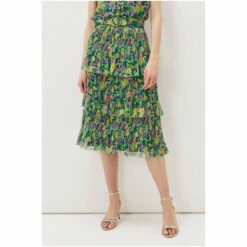 Phase Eight Heidi Black Printed Plisse Co-Ord Skirt