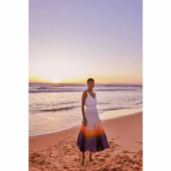 Phase Eight Purple Raya Pleated Dip Dye Skirt