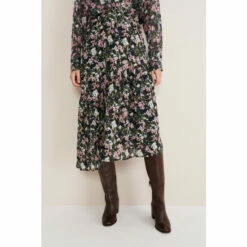 Phase Eight Natural Zowena Floral Tiered Midi Skirt