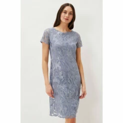 Phase Eight Blue Bea Embroidered Dress