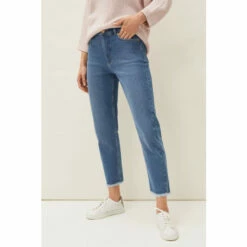 Phase Eight Blue Petra Raw Hem Straight Jeans