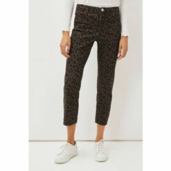 Phase Eight Ramona Brown Leopard Print Straight Leg Jeans