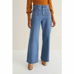 Phase Eight Blue Magsie Wide Leg Jeans