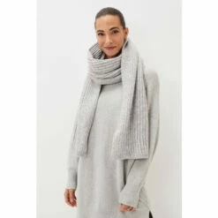 Phase Eight Grey Corinna Ribbed Scarf