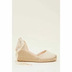Phase Eight Cream Plain Tie Strap Espadrilles