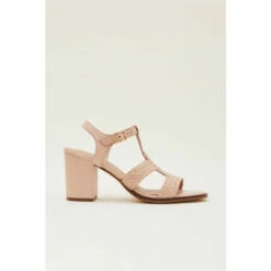 Phase Eight Brown Plaited T Bar Heeled Sandal Shoes